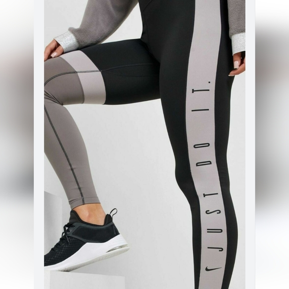 Nike Women's One Running Black Combo Gray Tights Small - Picture 2 of 7